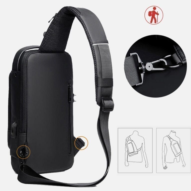 Mochila Anti - Furto com Senha USB Slim Bag - Shoponline